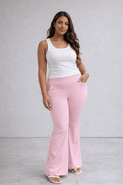 PREORDER PINK BETTER THAN BUTTER PERFORMANCE FLARE PANT - Girl Code Couture
