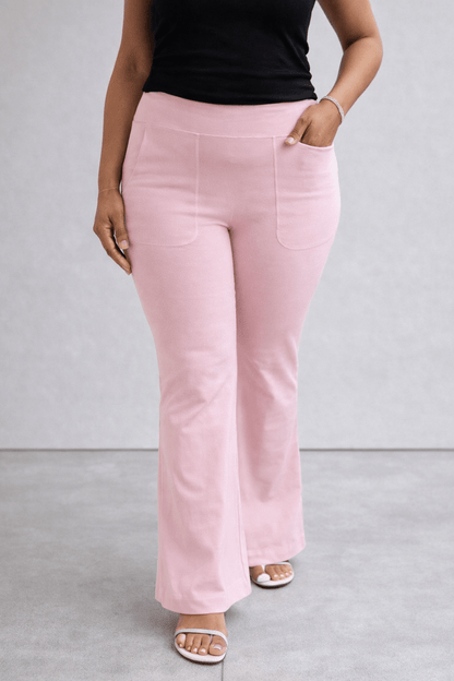 PREORDER PINK BETTER THAN BUTTER PERFORMANCE FLARE PANT - Girl Code Couture