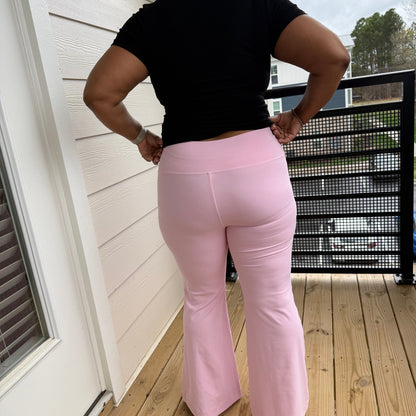 PREORDER PINK BETTER THAN BUTTER PERFORMANCE FLARE PANT - Girl Code Couture